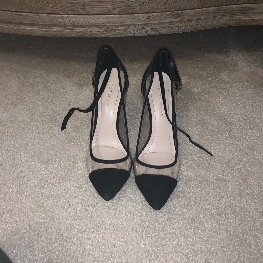 BCBG transparent heels